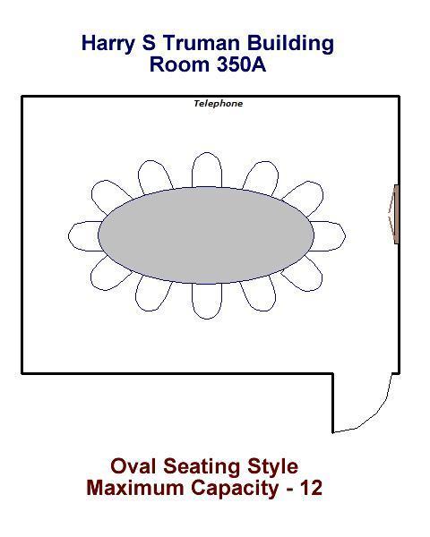 Harry S Truman Building Room 350A Oval Seating Diagram Maximum Capacity - 12