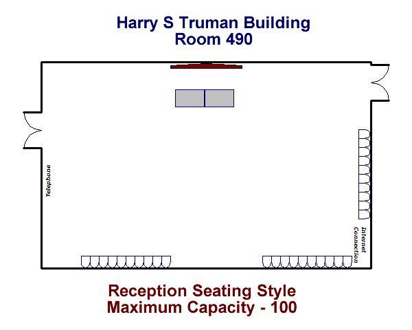 Harry S. Truman Building Room 490 Reception Seating Style Maximum Capacity - 100