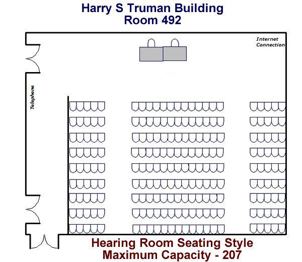 Conference Room 492 Hearing Room Seating Style Maximum Capacity - 207