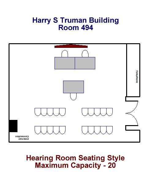 Hearing Room Seating Style Maximum Capacity - 20