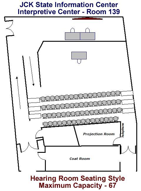 James C Kirkpatrick State Information Center Interpretive Center Hearing Room Seating Diagram Maxium Capacity - 67