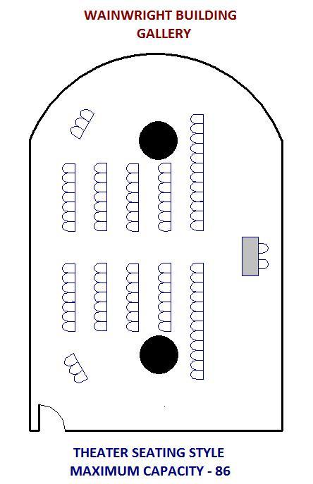 Wainwright State Office Building Gallery Theater Seating Diagram - Maximum Capacity - 86