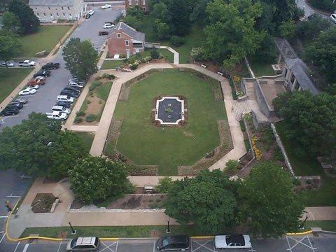 View of the governor's garden from Jefferson Building Rooftop